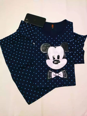 Mickey Mouse Printed Design Night Suit