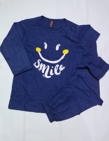 Smile Printed Styles Kids Night Suit