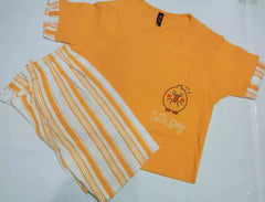 Yellow Cute Bird DesignT-shirt And Pajama